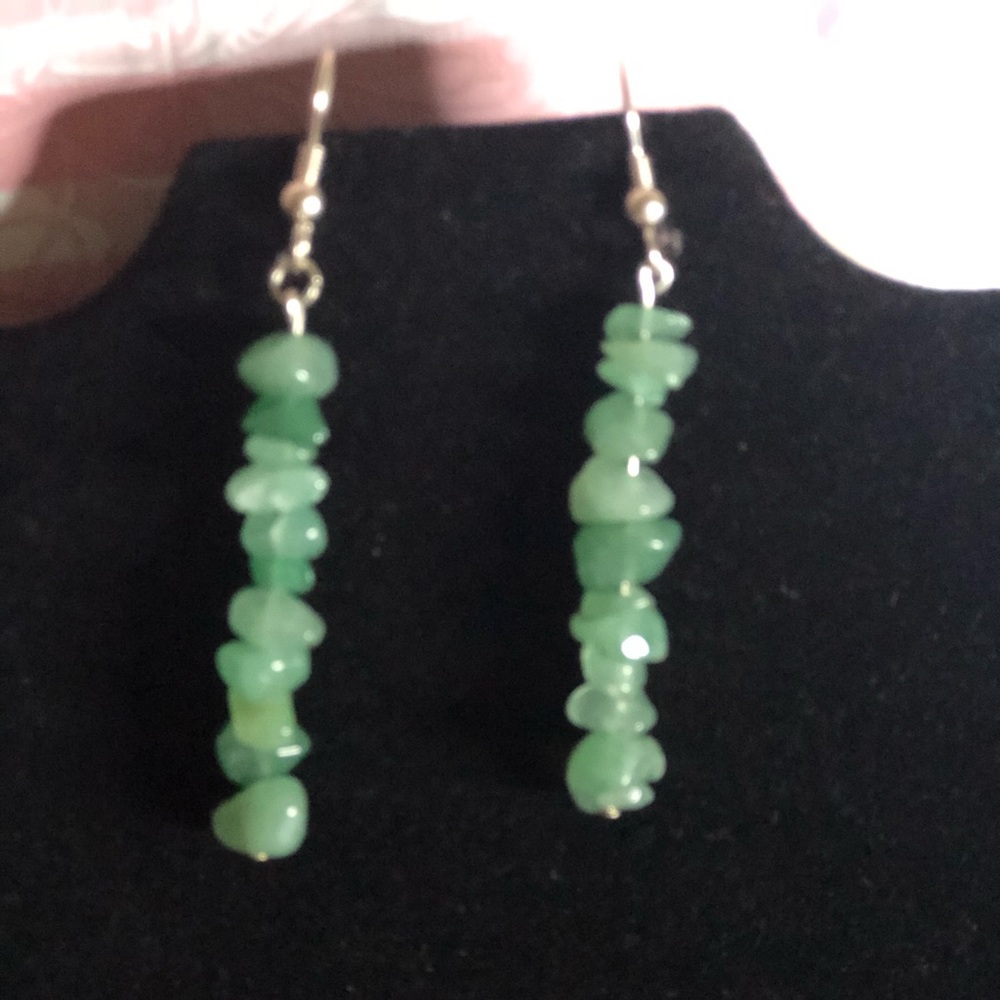 Handmade earrings turquoise green